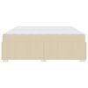 vidaXL Sengestel med madras Creme 200 x 200 cm Stof