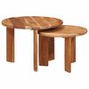vidaXL Nesting Kaffeborde 2 stk. Brun &Oslash; 50 x 40 cm Massivt Akacietr&aelig;