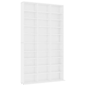 vidaXL cd-reol 102x23x177,5 cm konstrueret tr&aelig; hvid
