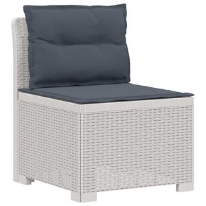 vidaXL 1-personers Havem&oslash;belsofa med Pudefyld Rattan Look PP Hvid