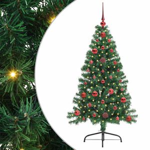 vidaXL Kunstig Forbelyst Juletr&aelig; med 150 LED'er Gr&oslash;n 120 cm PVC