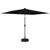 vidaXL Haveparasol med LED lys og fod 200 x 300 cm Polyester Sort