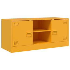 vidaXL tv-bord 99x39x44 cm st&aring;l sennepsgul