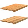 vidaXL vindueskarme 2 stk lysebrun 70x40x2 cm massivt egetr&aelig;