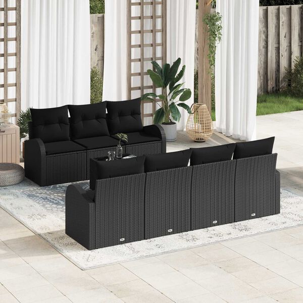 vidaXL Havesofa S&aelig;t Sort 55 x 55 x 37 cm polyrattan
