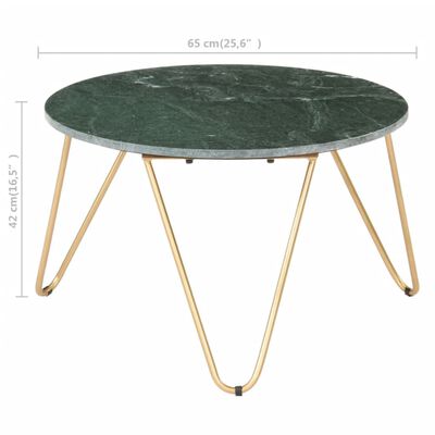 vidaXL sofabord ægte sten med marmortekstur 65x65x42 cm grøn