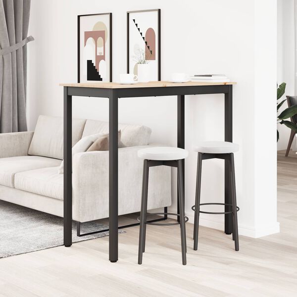 vidaXL Barbord Naturfarvet 110 x 55 x 105 cm Massiv fyrretr&aelig;