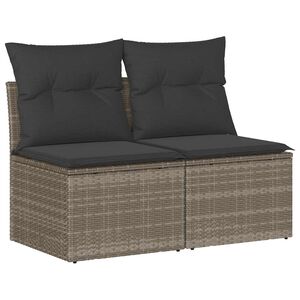 vidaXL sofas&aelig;t til haven 2 dele med hynder polyrattan akacietr&aelig; gr&aring;