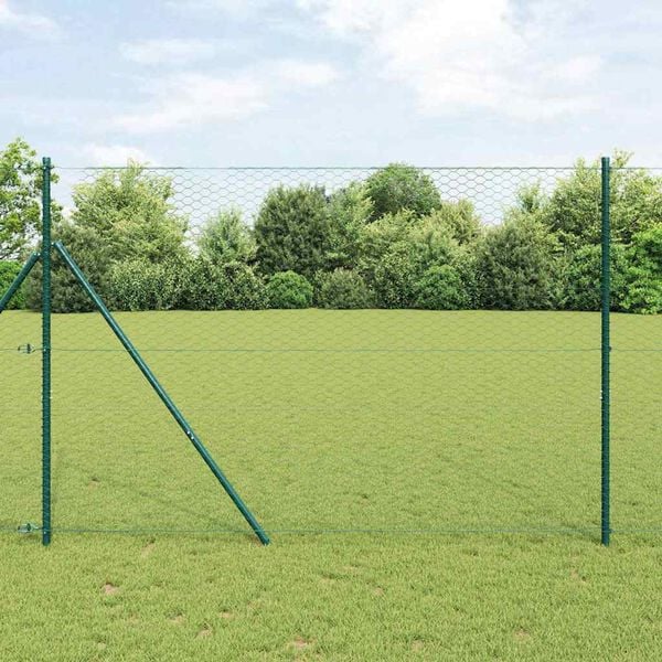 vidaXL Hegnsp&aelig;l Gr&oslash;n 25 x 1,5 m (36 mm mesh) St&aring;l