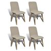 vidaXL spisebordsstole 4 stk. beige stof massivt egetr&aelig;