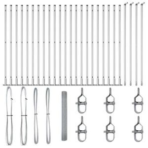 vidaXL Hegnsp&aelig;l S&oslash;lv 50 x 1,2 m (16 x 16 mm net) St&aring;l