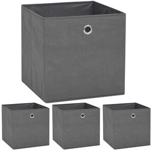 vidaXL opbevaringskasser 4 stk. 32x32x32 cm ikke-v&aelig;vet stof grey