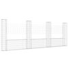 vidaXL gabionkurv med 4 stolper 380x20x150 cm U-facon jern