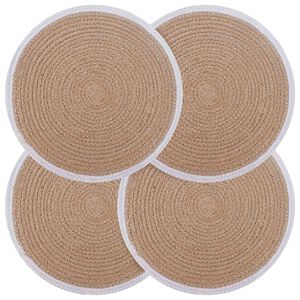 vidaXL Jute d&aelig;kkeservietter 4 stk. Natur og hvid 100% Tossa jute