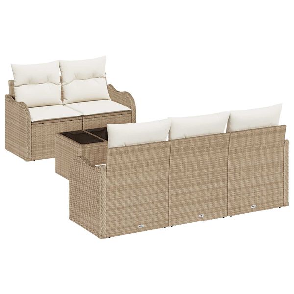 vidaXL Havesofa S&aelig;t Beige polyrattan