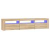 vidaXL tv-bord med LED-lys 180x35x40 cm sonoma-eg