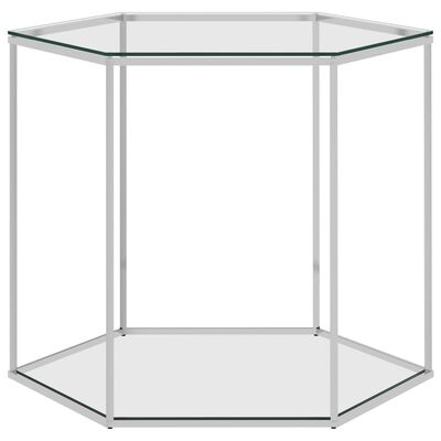 vidaXL sofabord 60x53x50 cm rustfrit stål og glas sølvfarvet