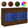 vidaXL v&aelig;gh&aelig;ngt tv-bord med LED-lys 98,5x30x60,5 cm brun egetr&aelig;sfarve