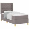 vidaXL Box spring seng med hovedg&aelig;rde Gr&aring;brun 90 x 200 cm Stof