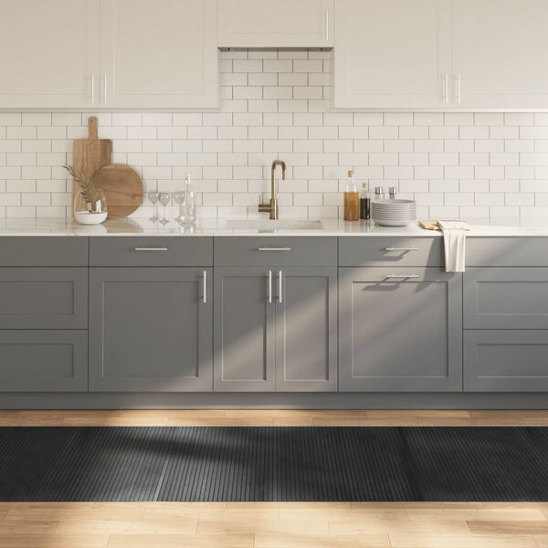 vidaXL gulvt&aelig;ppe 80x400 cm rektangul&aelig;r bambus gr&aring;