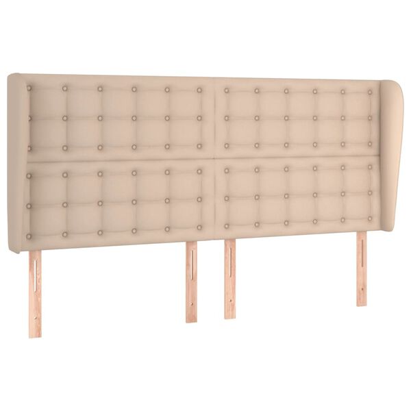 vidaXL sengegavl med kanter 183x23x118/128 cm kunstl&aelig;der cappuccino