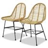 vidaXL spisebordsstole 2 stk. naturligt rattan