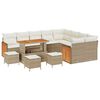 vidaXL Havesofa S&aelig;t med pude 14 pcs Beige og creme polyrattan