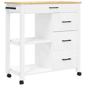 vidaXL k&oslash;kkenvogn MONZA 84x40x88,5 cm massivt fyrretr&aelig; hvid