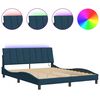 vidaXL sengeramme med LED uden madras Hanko 160x200 cm velour bl&aring;