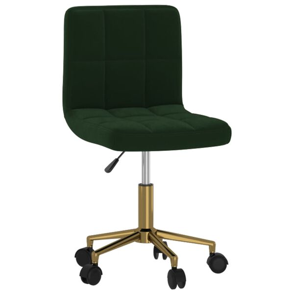 vidaXL drejelige spisebordsstole 4 stk. fl&oslash;jl m&oslash;rkegr&oslash;n