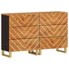 vidaXL kommoder 2 stk. 60x33,5x75 cm massivt mangotr&aelig; brun og sort