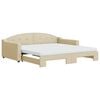 vidaXL daybed med udtr&aelig;k og madras 100x200 cm stof cremefarvet