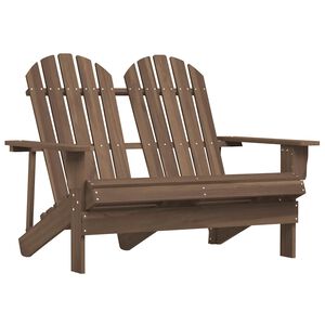 vidaXL 2-personers Adirondack-havestol massivt grantr&aelig; brun