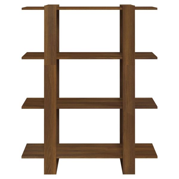 vidaXL bogreol/rumdeler 100x30x123,5 cm brun egetræ