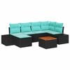 vidaXL Havesofa S&aelig;t 7 stk. Sort polyrattan