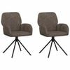 vidaXL Svingende Spisestole 2 stk. Faux Suede L&aelig;der M&oslash;rkegr&aring;