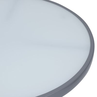 vidaXL havebord 60 cm stål og glas lysegrå