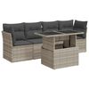 vidaXL sofas&aelig;t 5 dele med hynder polyrattan lysegr&aring;