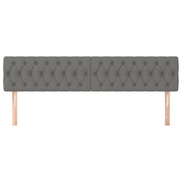 vidaXL sengegavle 2 stk. 90x7x78/88 cm stof m&oslash;rkegr&aring;