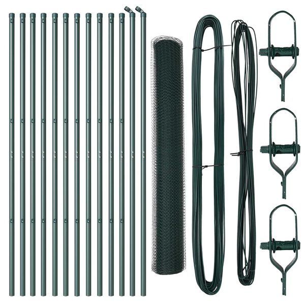 vidaXL Hegnsp&aelig;l Gr&oslash;n 25 x 1,4 m (25 mm net) St&aring;l og PVC