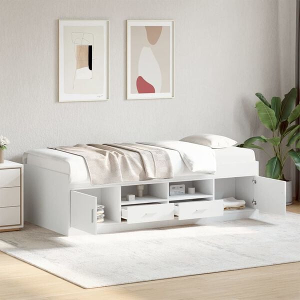 vidaXL daybed med skuffer uden madras 100x200 cm hvid