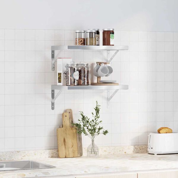 vidaXL v&aelig;ghylder 2 stk. 50x30 cm rustfrit st&aring;l s&oslash;lvfarvet