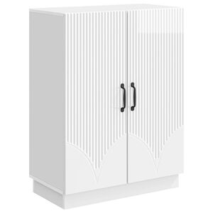 vidaXL Sideboard Hvid h&oslash;jglans 66 x 34,5 x 87 cm Konstrueret tr&aelig;