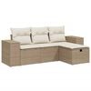vidaXL sofas&aelig;t til haven 4 dele med hynder polyrattan beige