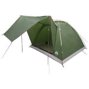 vidaXL Camping telt med tag Gr&oslash;n 4-personers Polyester og St&aring;l
