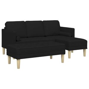 vidaXL Sofa S&aelig;t 2 stk. Sort Polyester