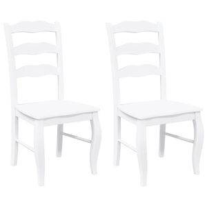 vidaXL spisebordsstole 2 stk. massivt gummitr&aelig; hvid