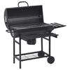 vidaXL t&oslash;ndegrill med hjul og hylder 115x85x95 cm st&aring;l sort