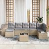 vidaXL Havesofa S&aelig;t med pude 8 pcs Beige polyrattan