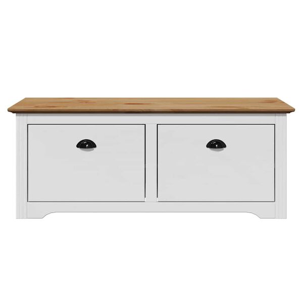 vidaXL gangb&aelig;nk BODO 114x40x45 cm hvid og brun